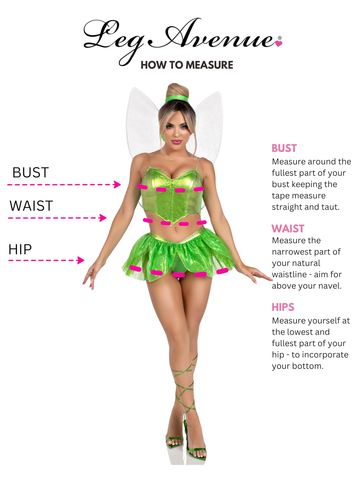 Leg Avenue Rebel Fairy 5-Piece Costume, Green, Adult L