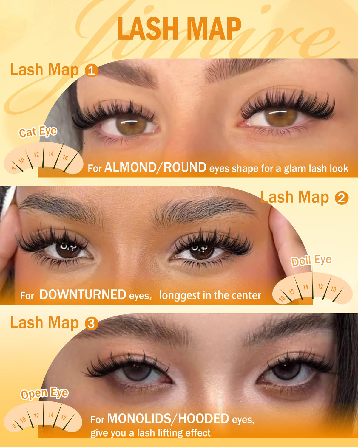 JIMIRE Natural Lash Clusters Extensions, 180 Pcs, D Curl