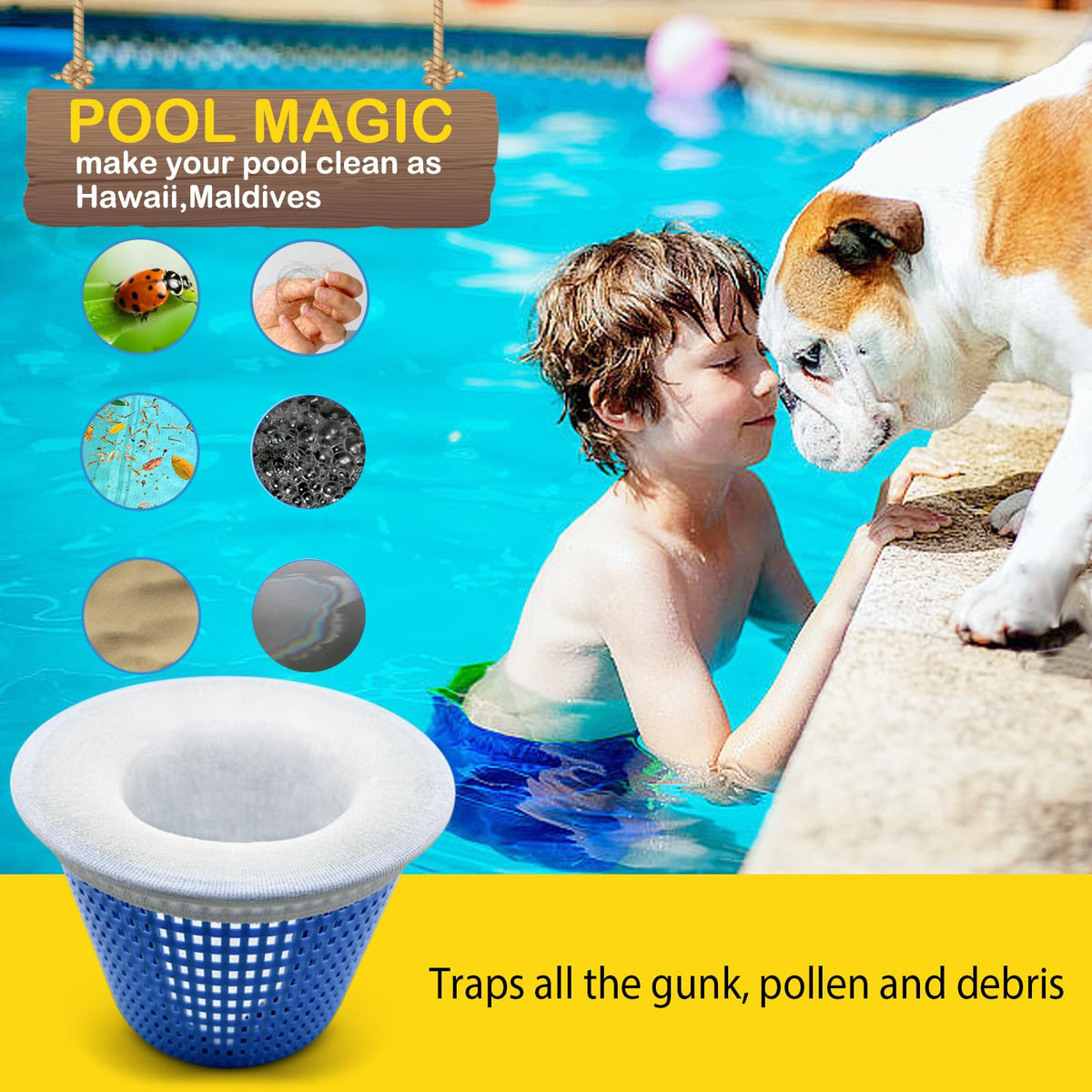 ROMIVO Pool Skimmer Filter Socks, White (50 Pack)