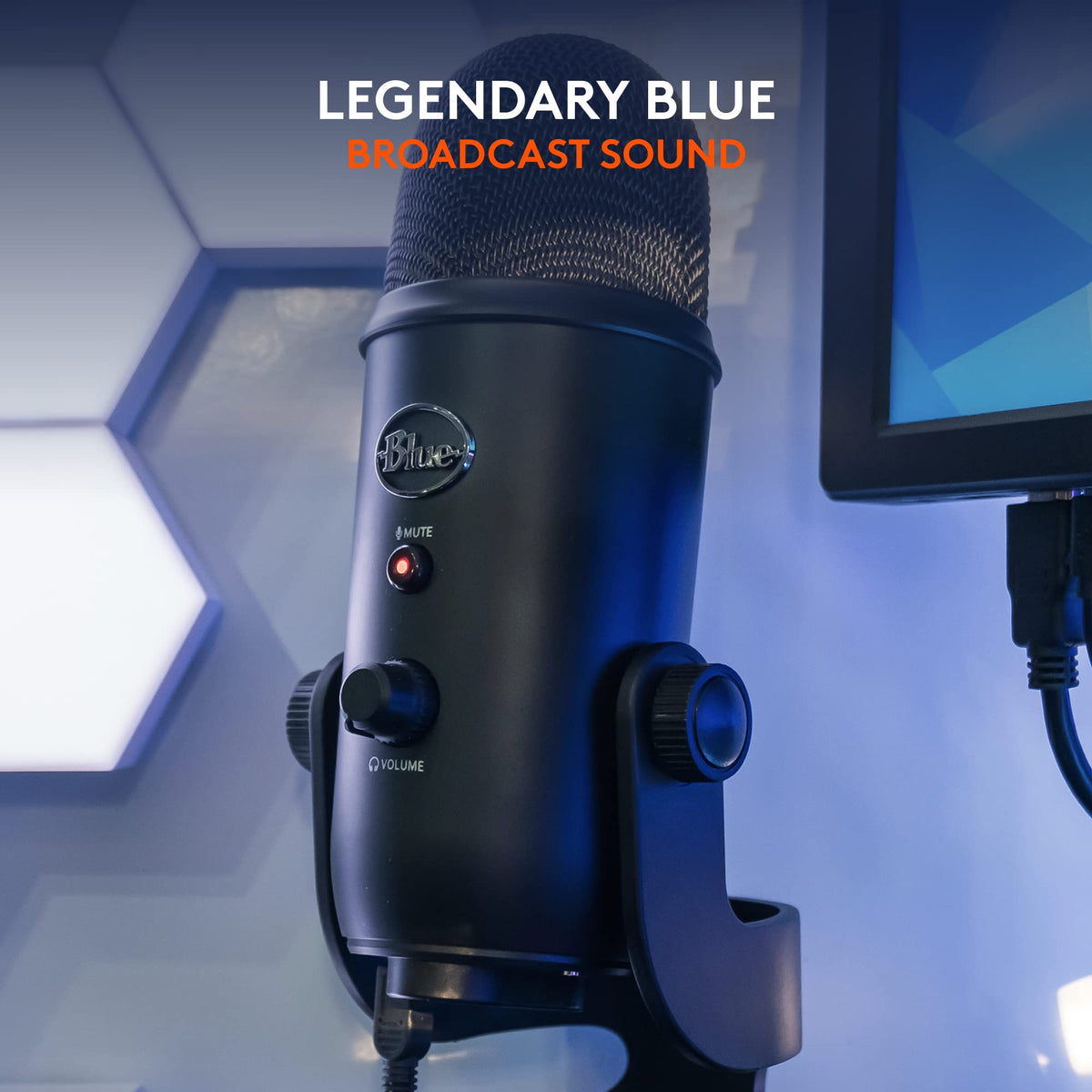 Logitech for Creators Blue Yeti USB Microphone, Blackout