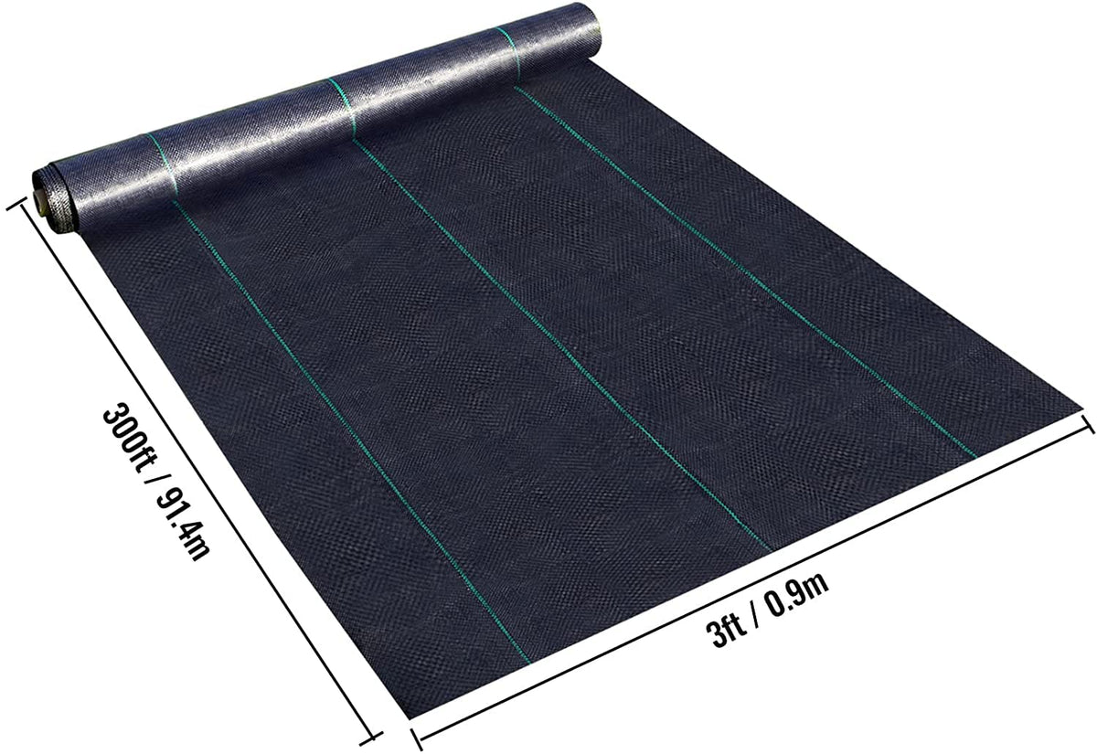 VEVOR Weed Barrier Fabric, 3FTx300FT, Heavy Duty 3OZ