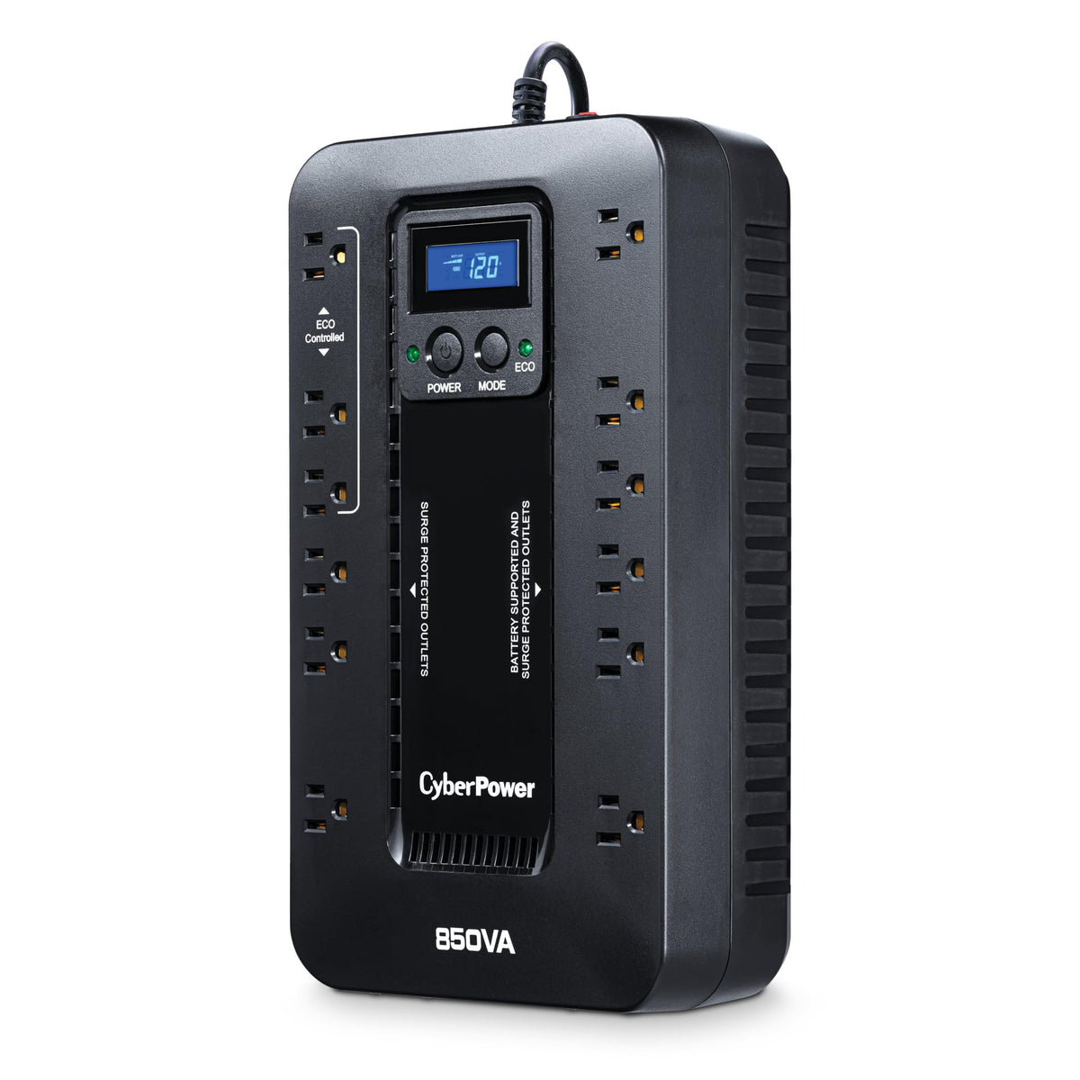 CyberPower EC850LCD Ecologic Battery Backup and Surge Protector, 850VA