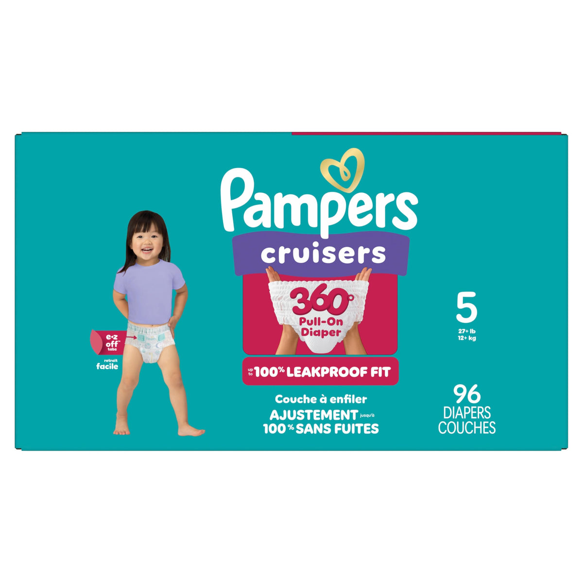 Pampers Cruisers 360 Pull-On Diapers, Size 5, 96 Count
