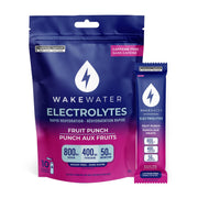 Wake Water Sugar Free Electrolyte Packets, Fruit Punch (10 Pack)