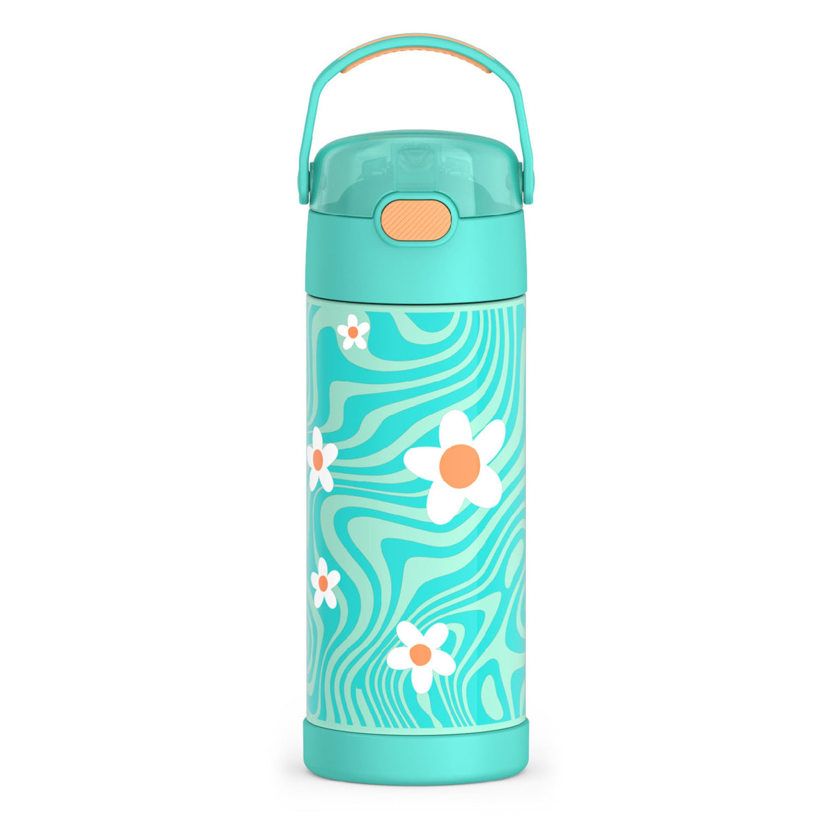 Thermos Funtainer 14 oz Vacuum Insulated Bottle, Wavy Daisies