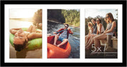 Americanflat 5x7 Collage Picture Frame, Three Photos, Black