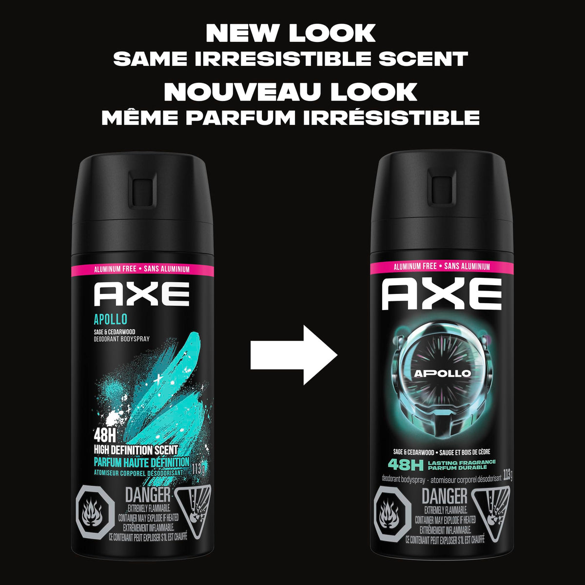 Axe Apollo Deodorant Body Spray, Sage and Cedarwood, 113g, Pack of 4