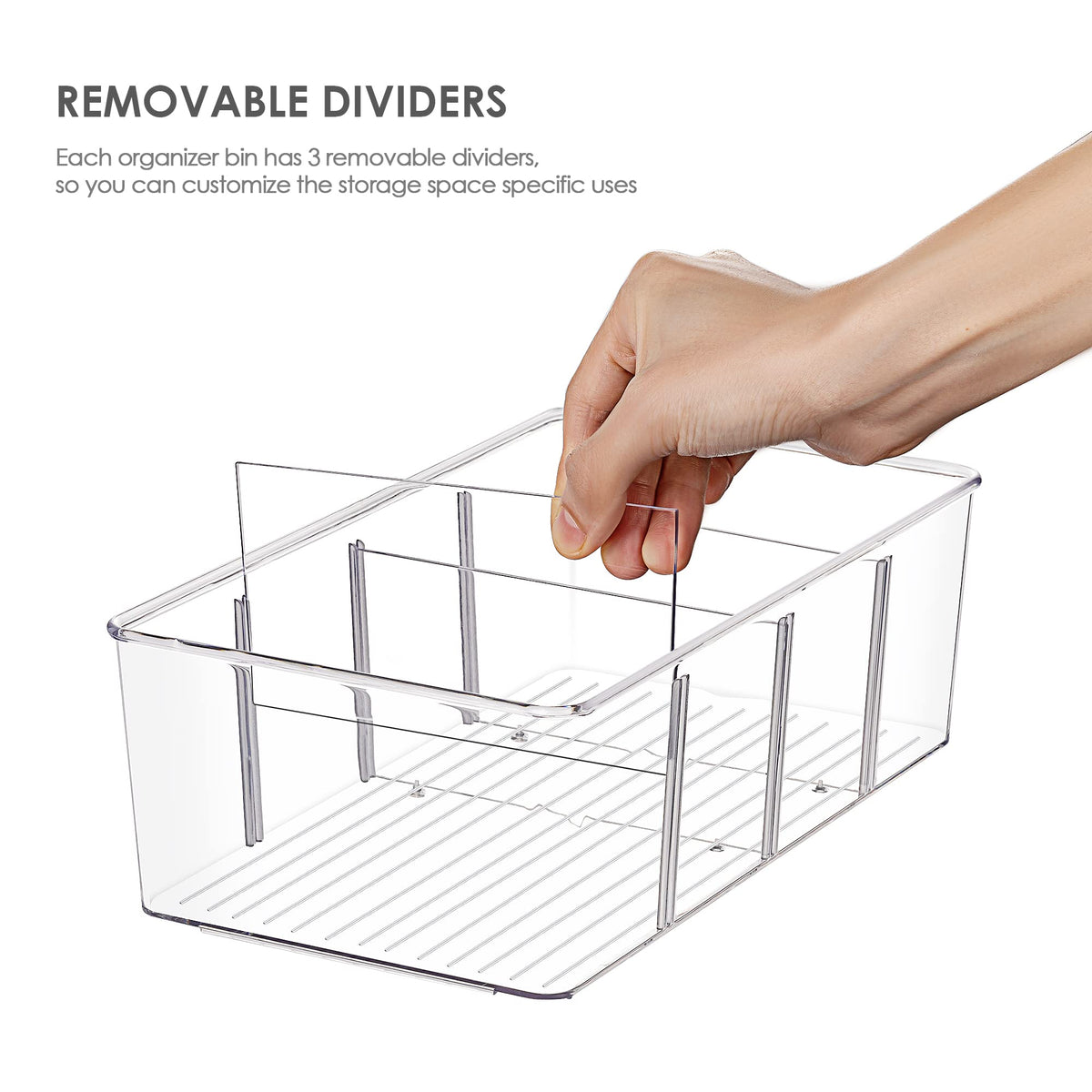 Vtopmart Food Storage Organizer Bins, 4 Compartment, 4 Pack