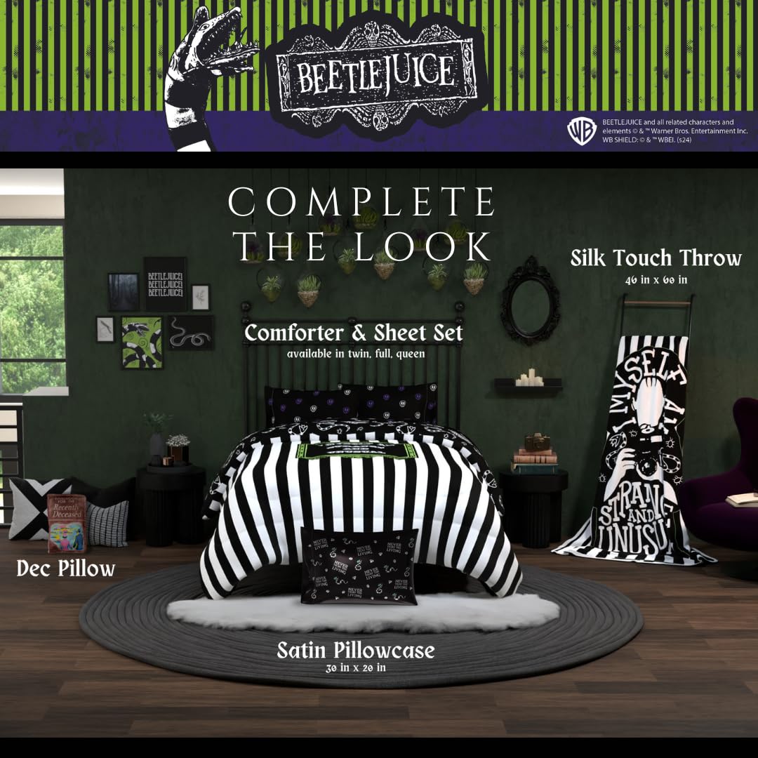 Franco Collectibles Beetlejuice Halloween Movie Beauty Silky Satin Standard