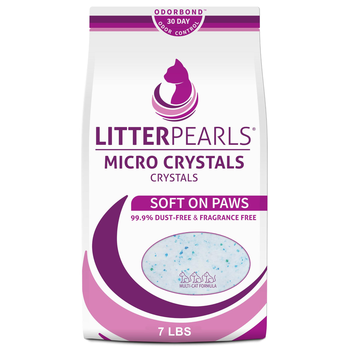Litter Pearls Micro Crystals Unscented Crystal Cat Litter, 7 lb, LPMC7