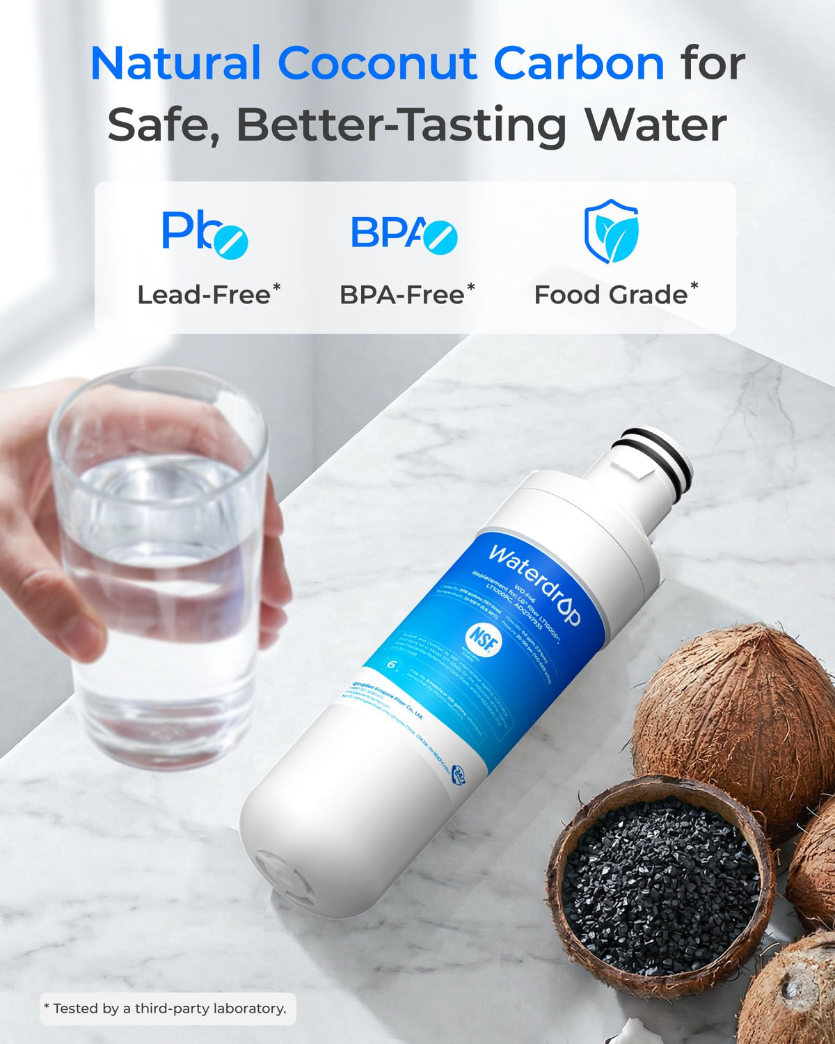 Waterdrop LT1000PC Refrigerator Water and Air Filter, 3 Combo