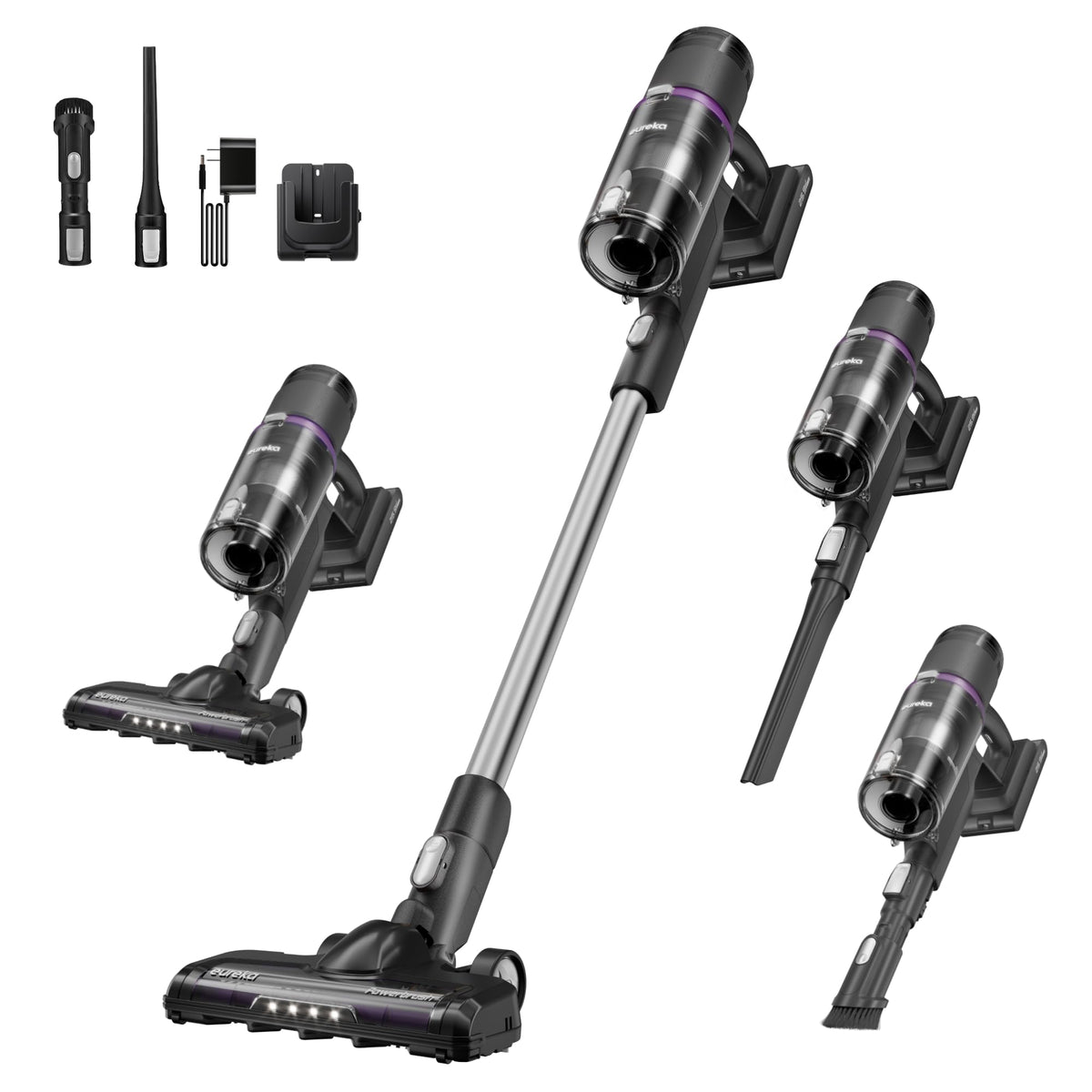 Eureka ReactiClean NEC410BK Cordless Stick Vacuum, Black