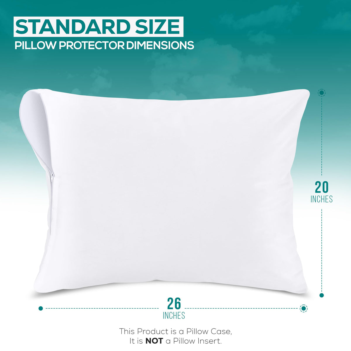 Utopia Bedding Zippered Pillow Protectors, Standard (4 Pack)