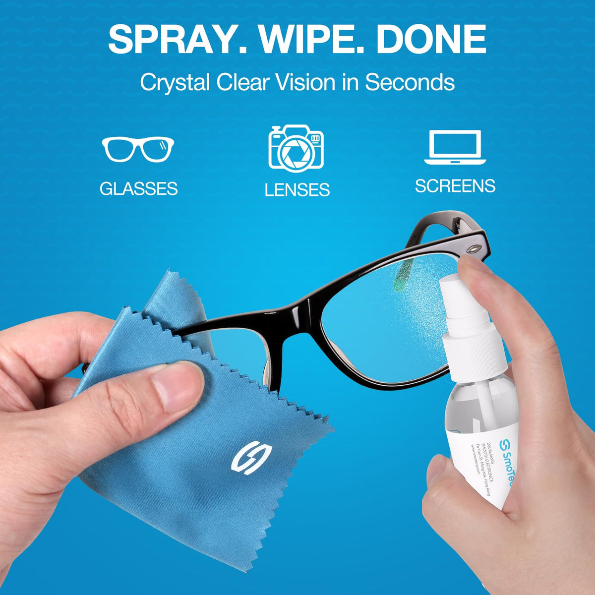 SmoTecQ Alcohol-Free Glasses Cleaner Kit