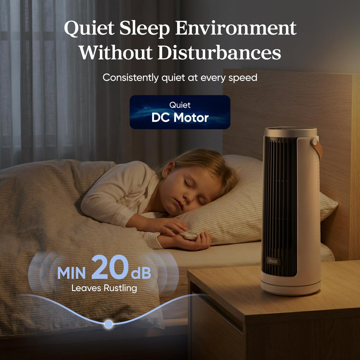 Levoit Mini Tower Fan for Bedroom
