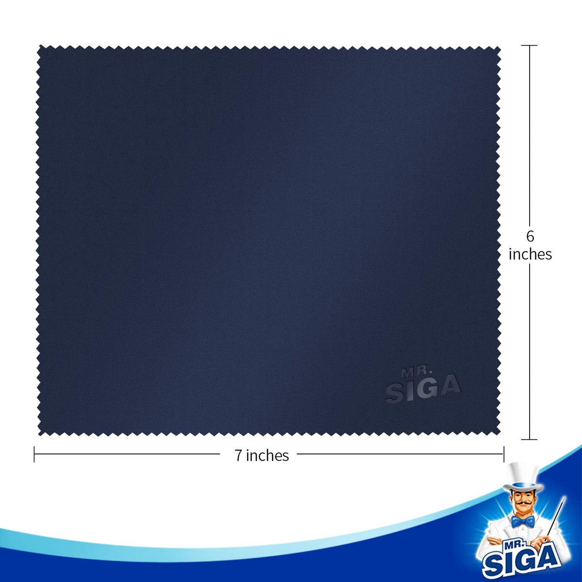 MR.SIGA Microfibre Lens & Screen Cleaning Cloths, 6 x 7 in, 6-Pack