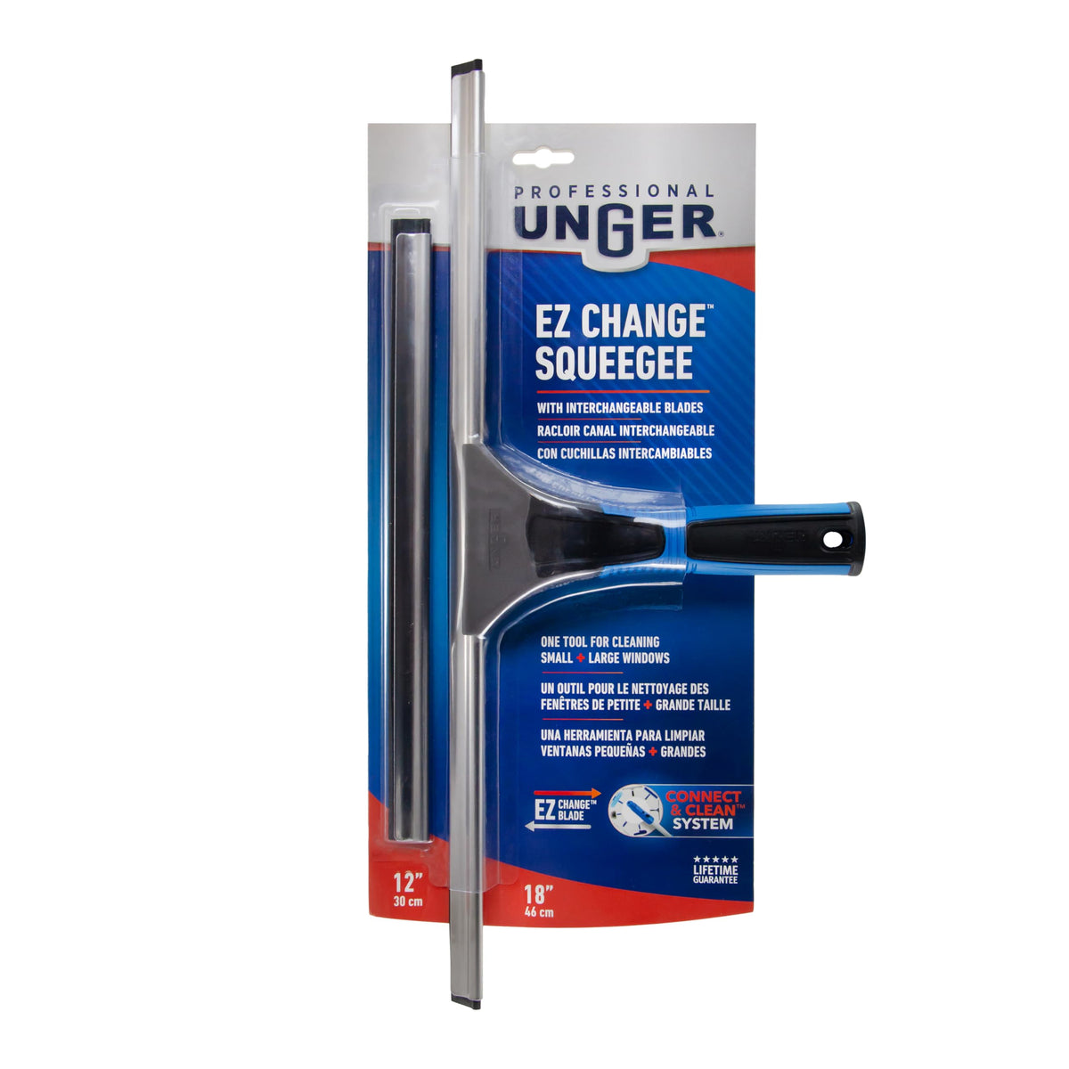 Unger Professional EZ Change Window Squeegee, 18" with 12" Channel