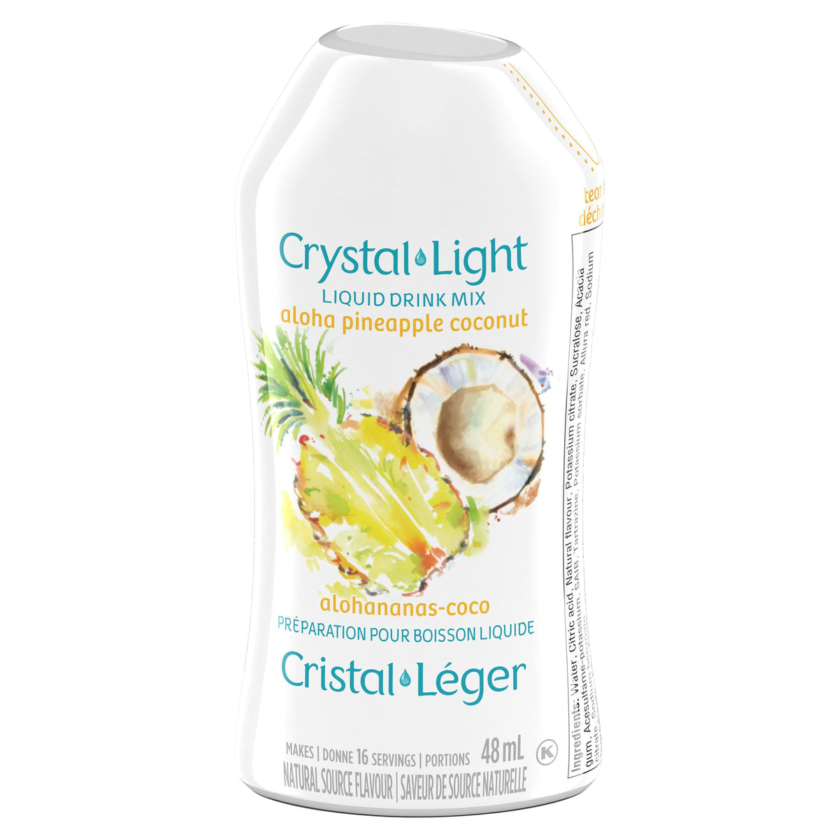 Crystal Light Aloha Pineapple Coconut Drink Mix, 48 mL, Pack of 12