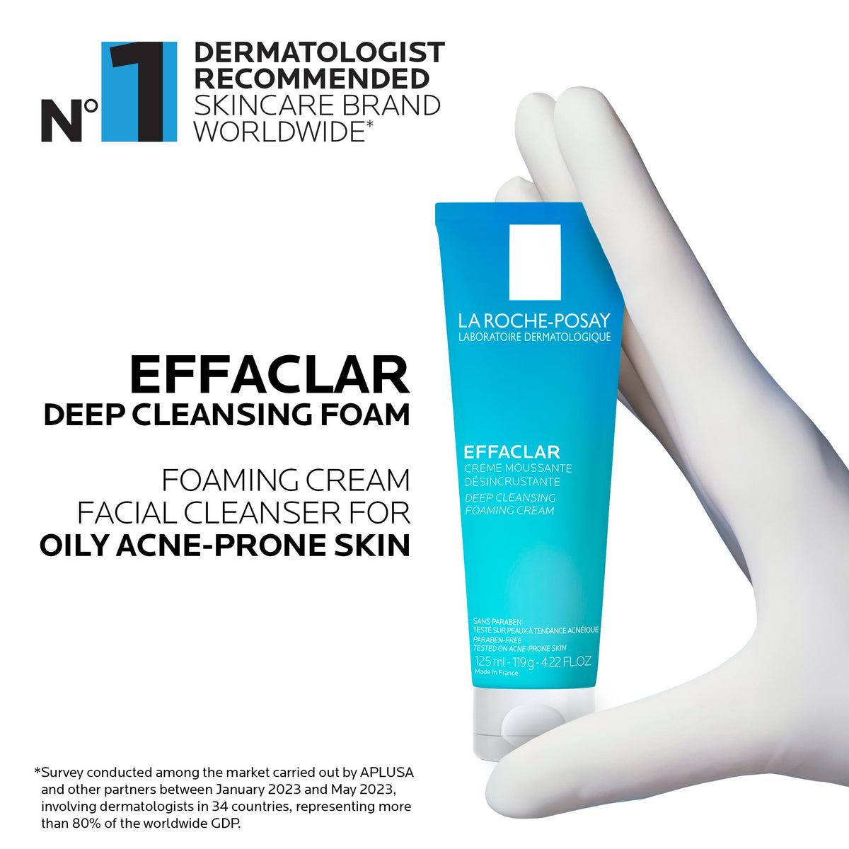 La Roche-Posay Effaclar Foaming Cream Cleanser, 125 mL