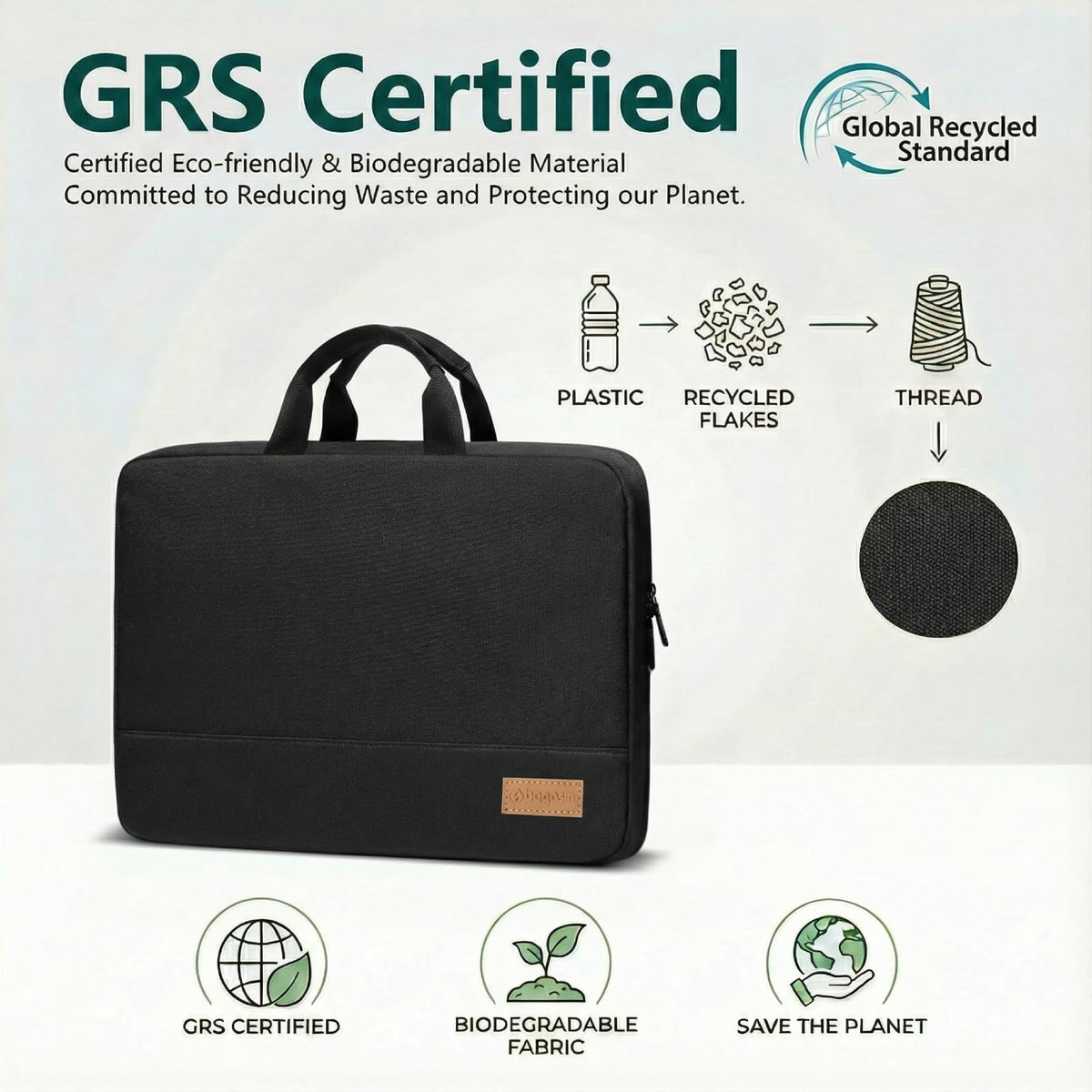 bagasin Water Resistant Laptop Sleeve Case, 15-16 inch