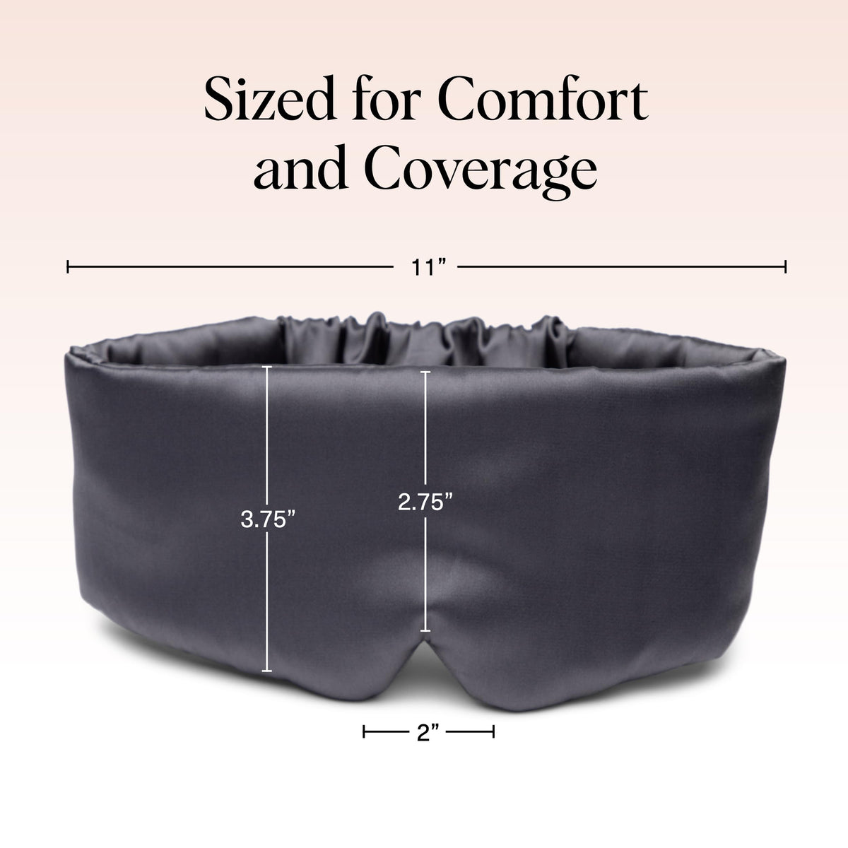 Kitsch Satin Sleep Mask, Charcoal Black