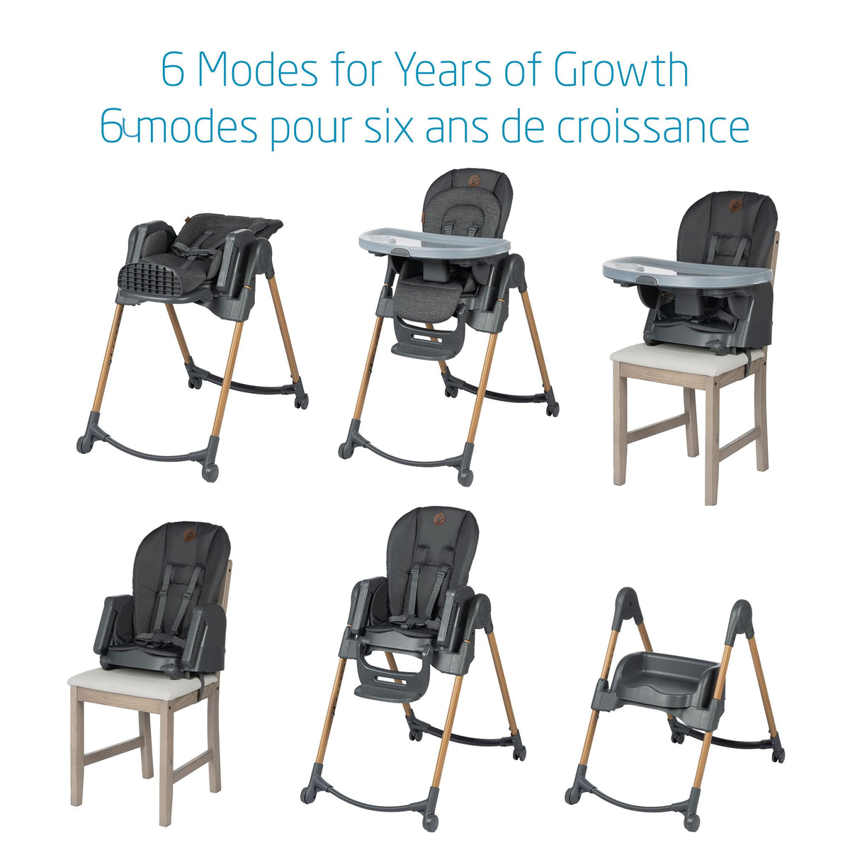 Maxi-Cosi Minla 6-in-1 High Chair, Classic Graphite