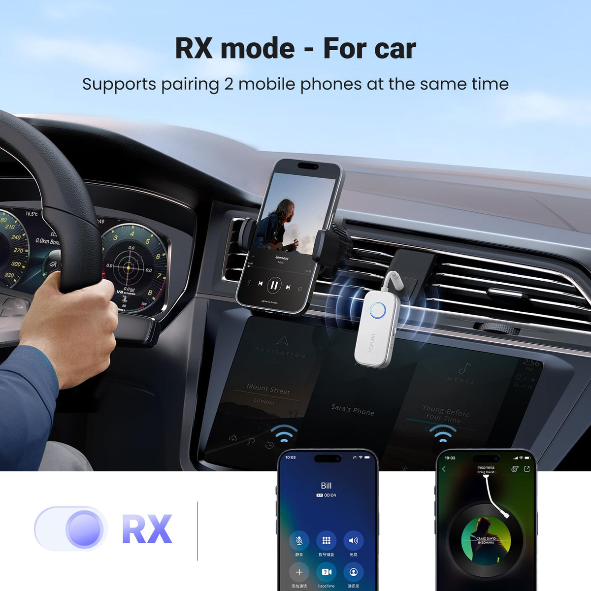 UGREEN 2 in 1 Bluetooth 5.4 Transmitter and Receiver, 3.5mm Aux