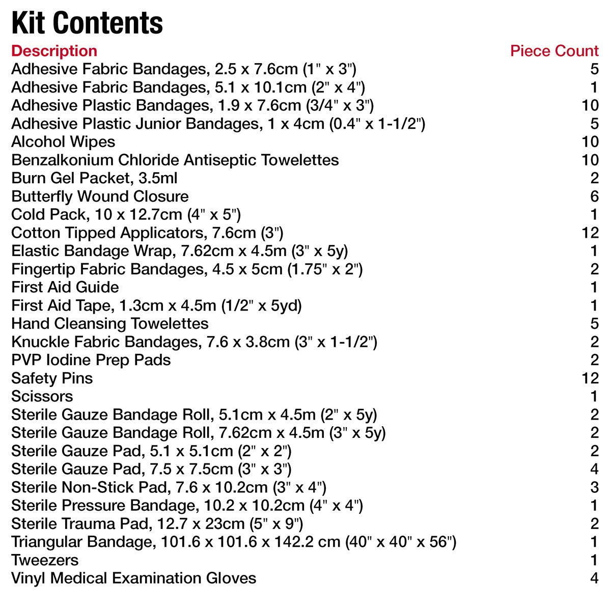 First Aid Central AZ-ESSFAK Emergency First Aid Kit, 111 Pieces