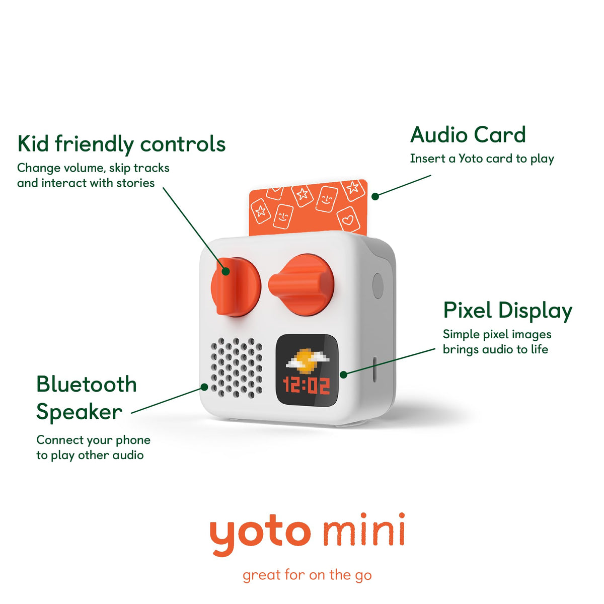 Yoto Mini (2024 Edition) Kids' Audio Player with Make Your Own Card