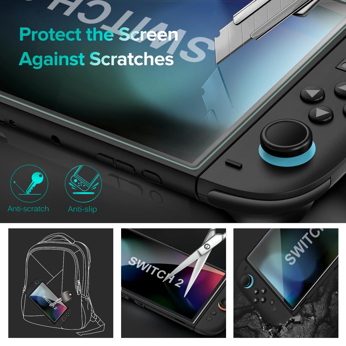 ivoler Tempered Glass Screen Protector for Nintendo Switch 2, 4 Pack