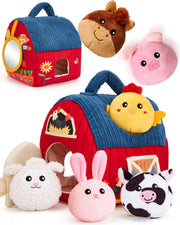 Hahaland Montessori Baby Toy Surprise Barn with Stuffed Animals