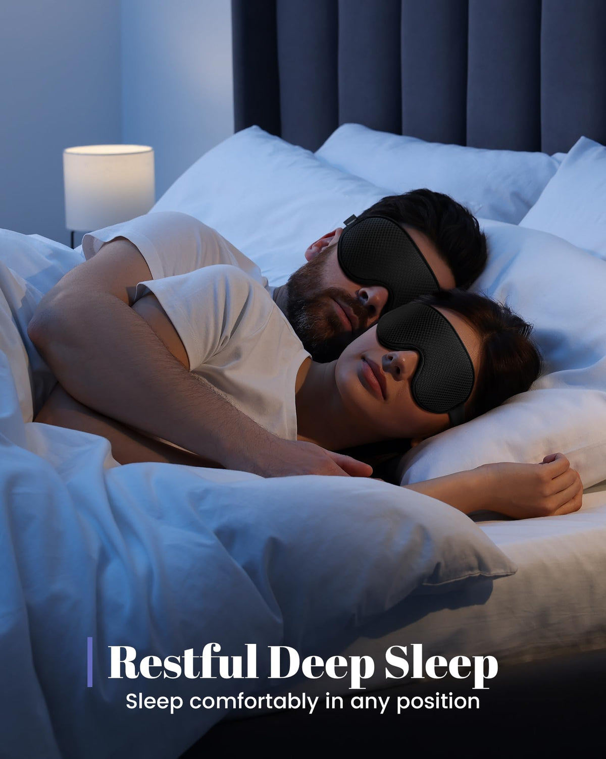 WAOAW 3D Contoured Blackout Sleep Mask, Black