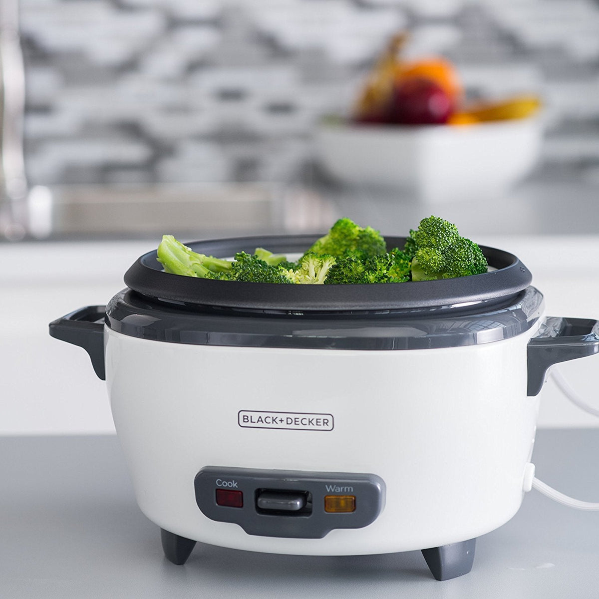 BLACK+DECKER 2-in-1 Rice Cooker and Food Steamer, 6-Cup