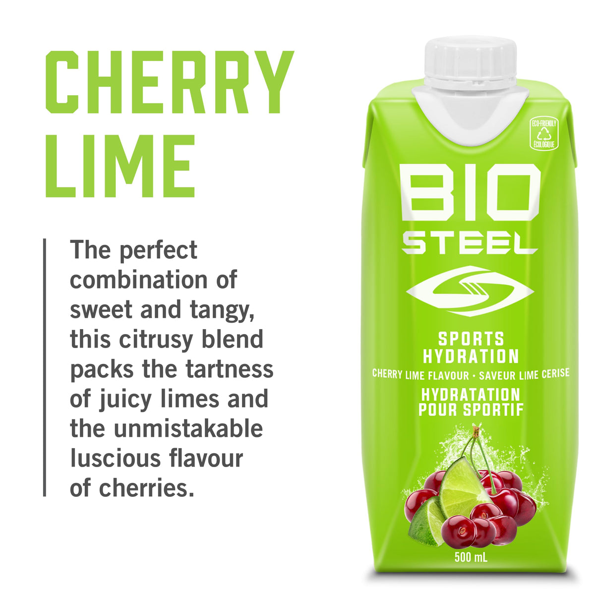 BioSteel Electrolyte Sports Drink, Cherry Lime, 12 x 500 ml