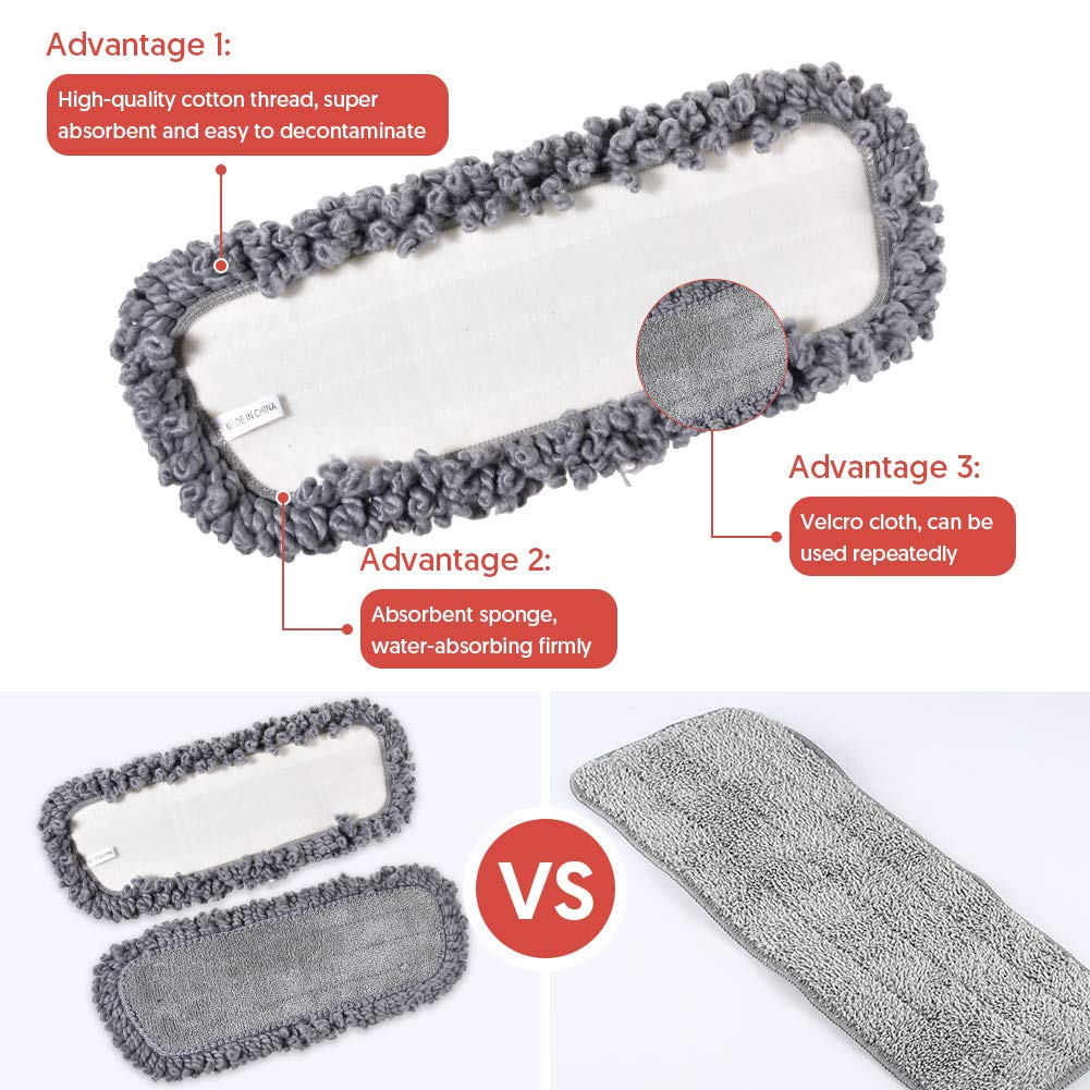 Domi-Patrol Spray Mop with 3 Washable Pads, Gray