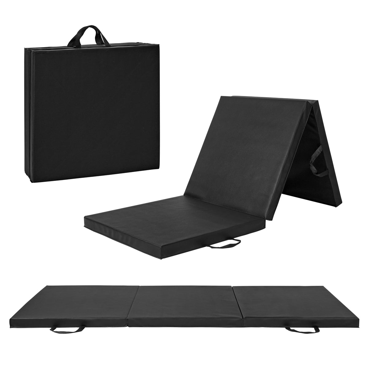 CAP Barbell Folding Exercise Mat, 72" x 24" x 2", Black