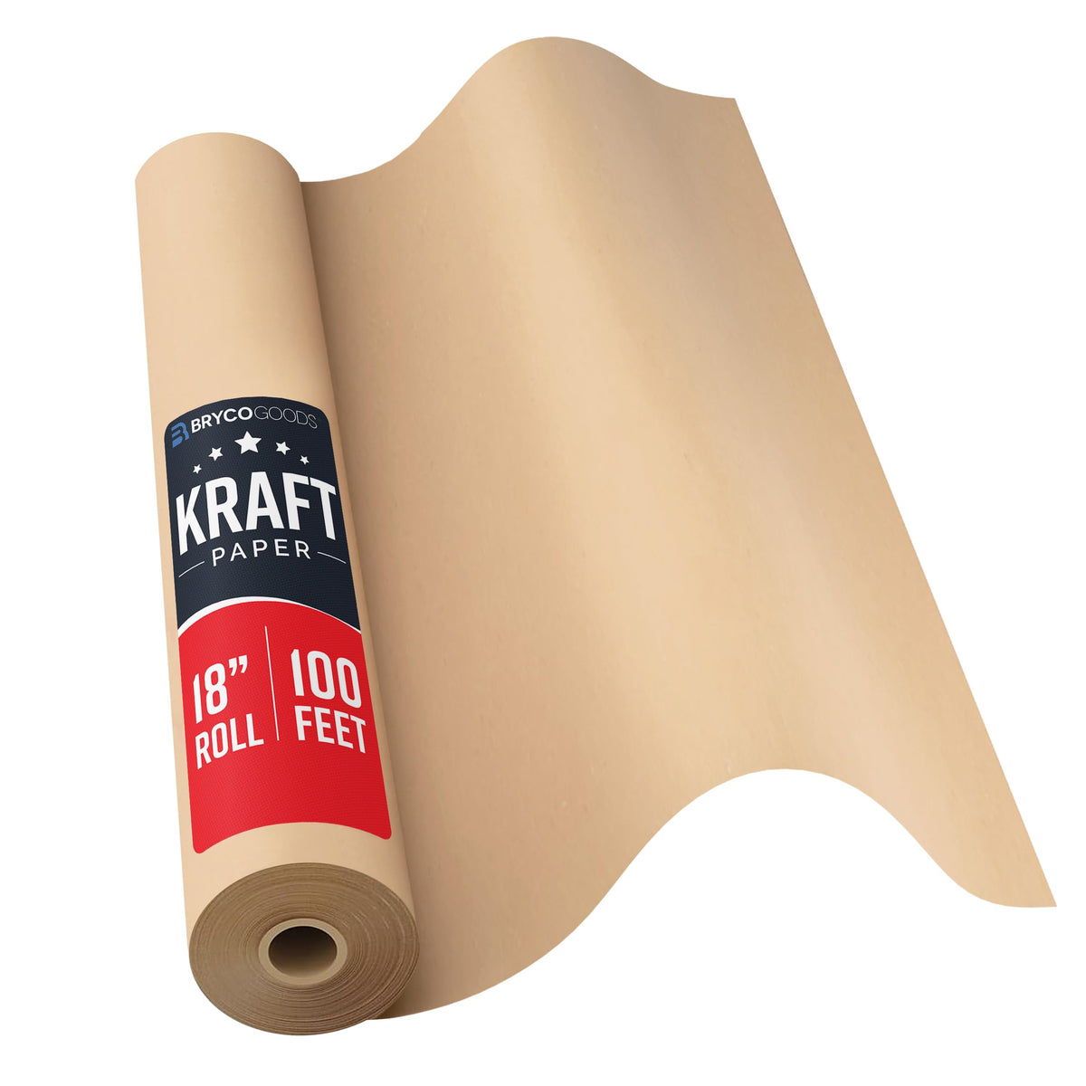 Bryco Goods Brown Kraft Wrapping Paper Roll, 18" x 1200"