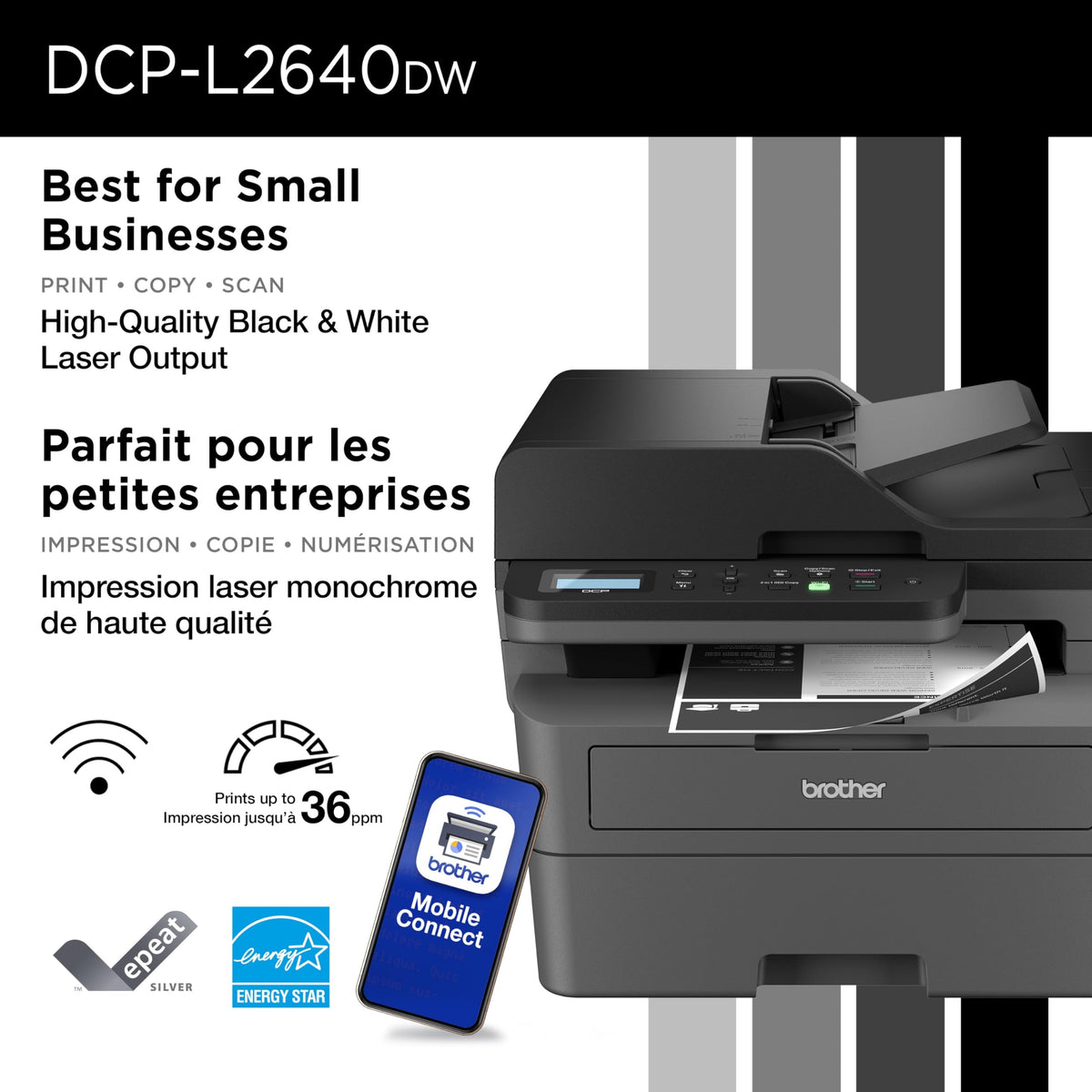 Brother DCP-L2640DW Monochrome Multifunction Laser Printer