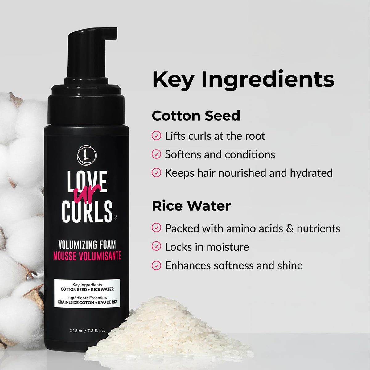 Love Ur Curls Volumizing Foam, 7.3 Fl Oz