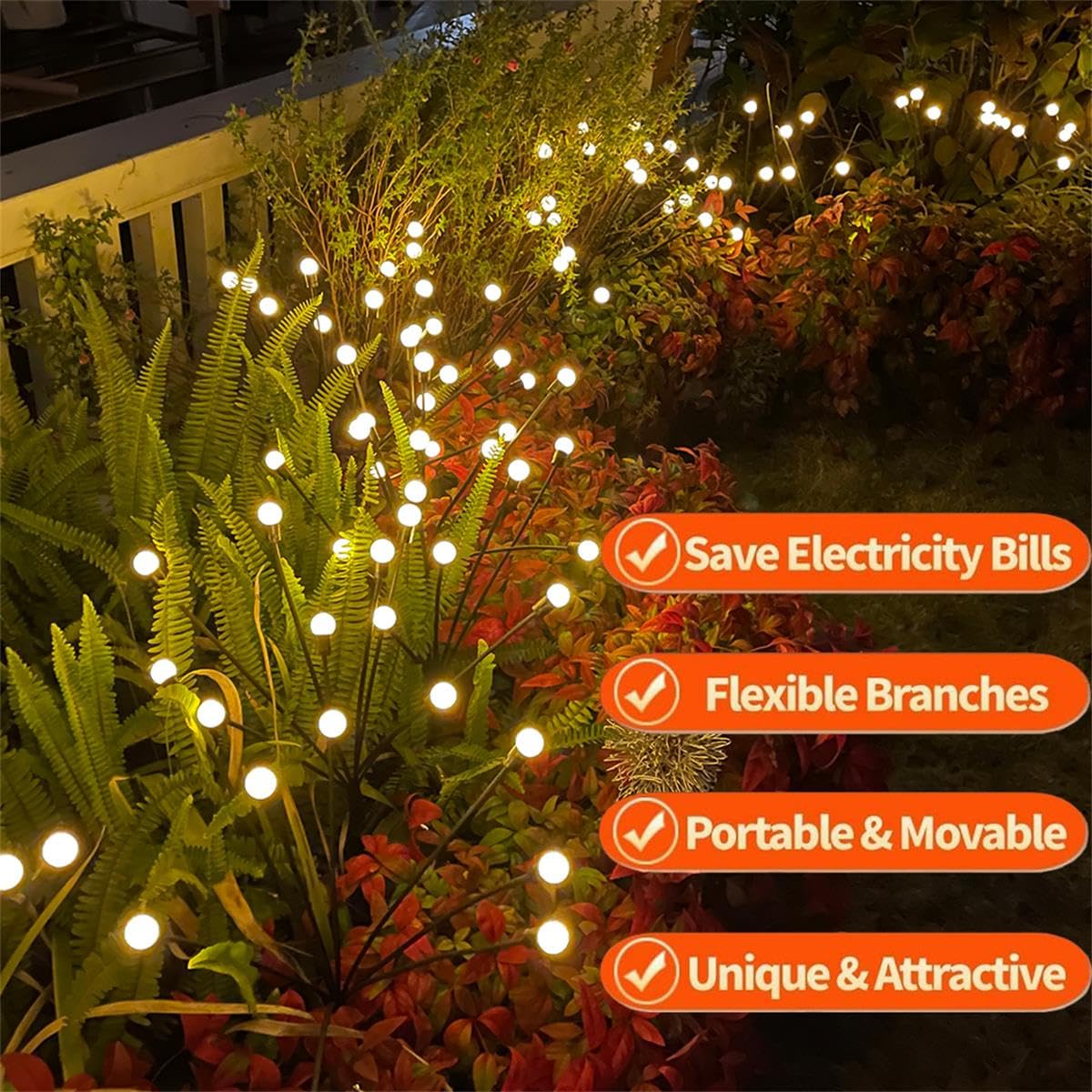 SIOTMERA 4 Count Solar Garden Lights, Outdoor Waterproof IPX5