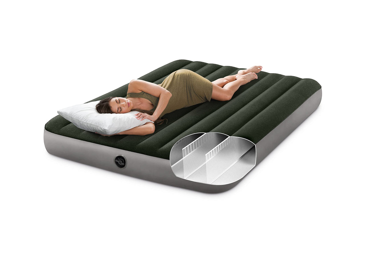 INTEX 64779E Dura-Beam Prestige Air Mattress with Pump, Queen