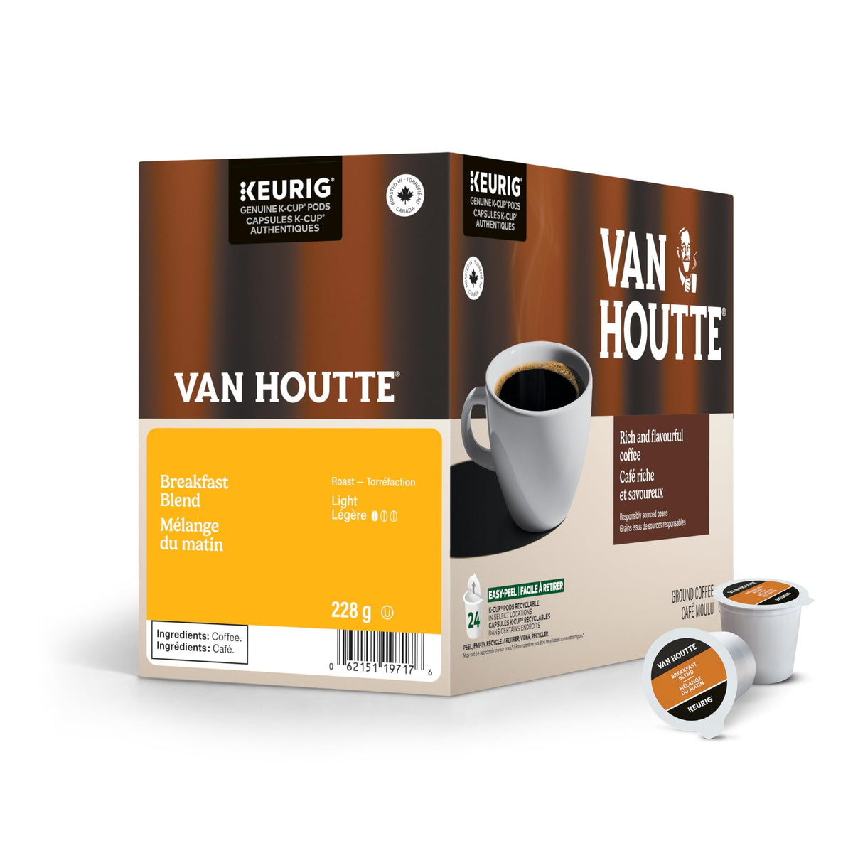 Van Houtte Breakfast Blend K-Cup Coffee Pods, 24 Count