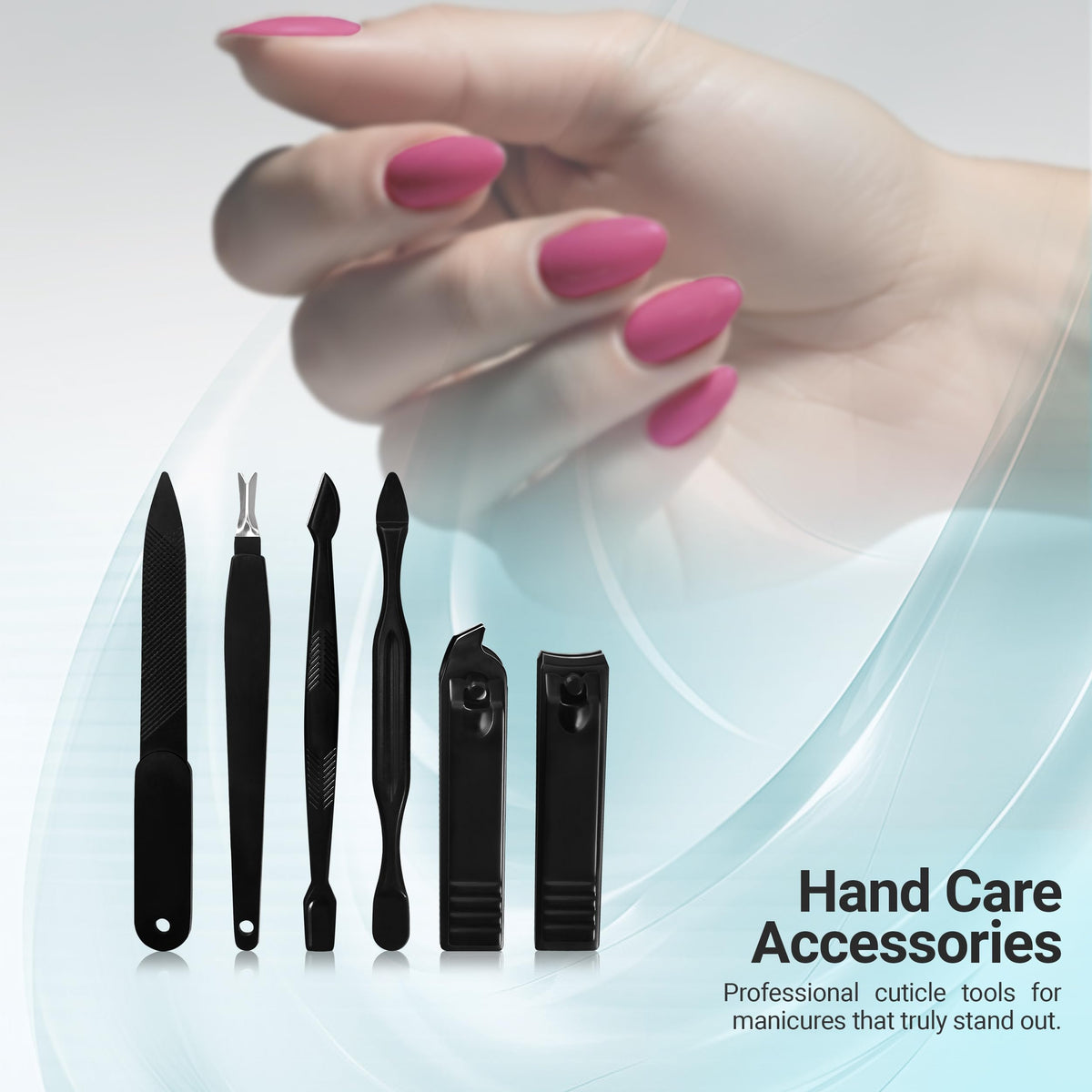 Utopia Care 15 in 1 Manicure Pedicure Set, Stainless Steel, Black
