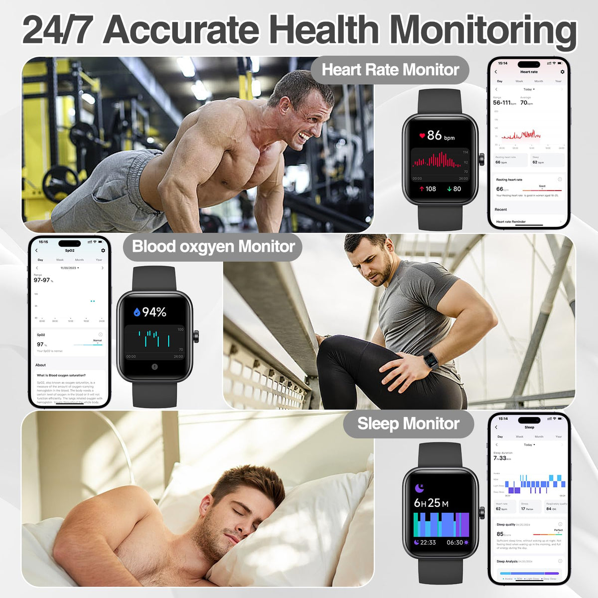 Smart Watch for Men and Women with Bluetooth Call, Alexa, 1.83 in