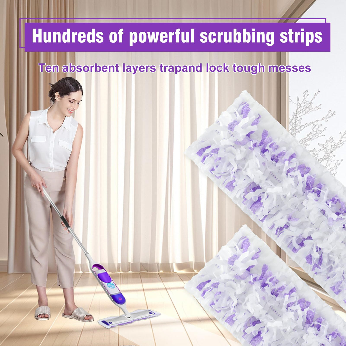 Disposable Mop Pads for Swiffer Power Mop, 30 Pack