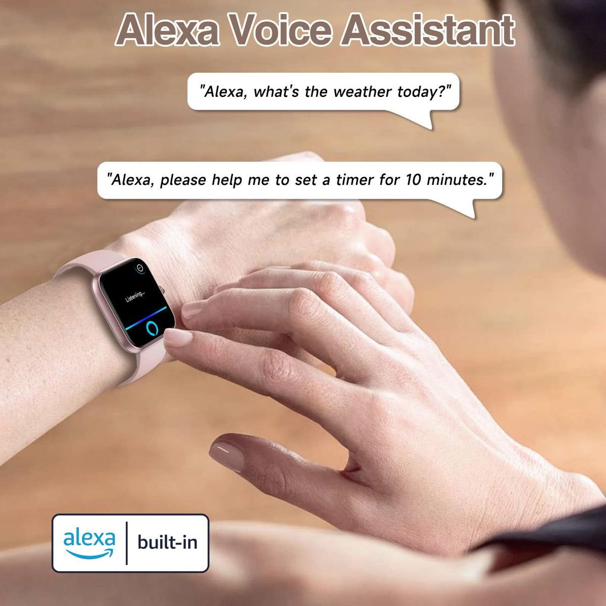 Smart Watch for Men and Women with Bluetooth Call, Alexa, 1.83 in