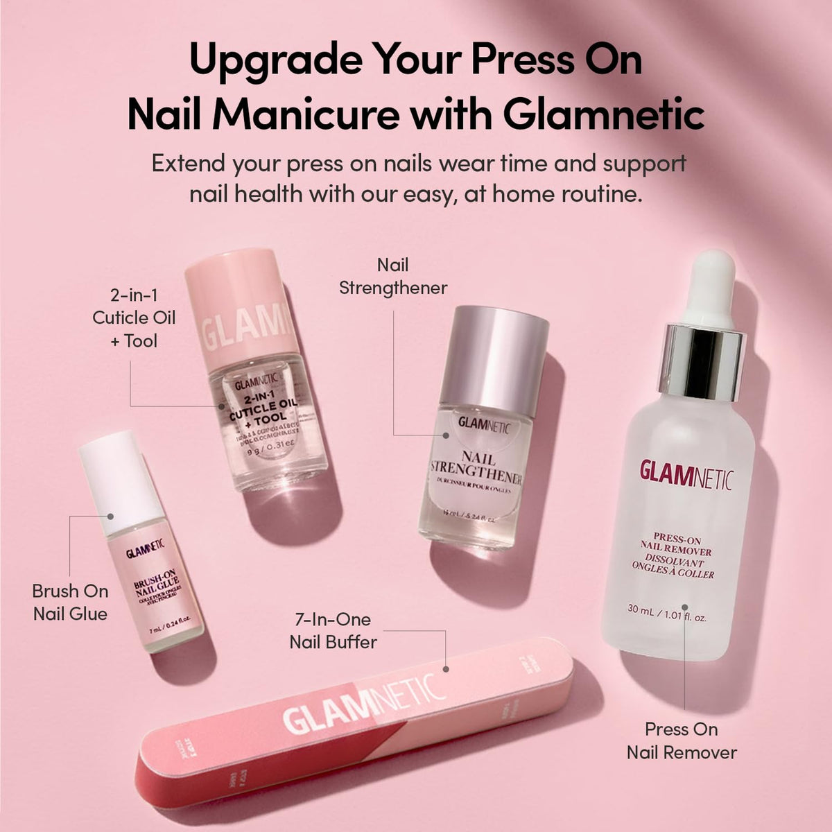 Glamnetic Press On Nails, Ma Damn, 24 Nail Kit with Glue