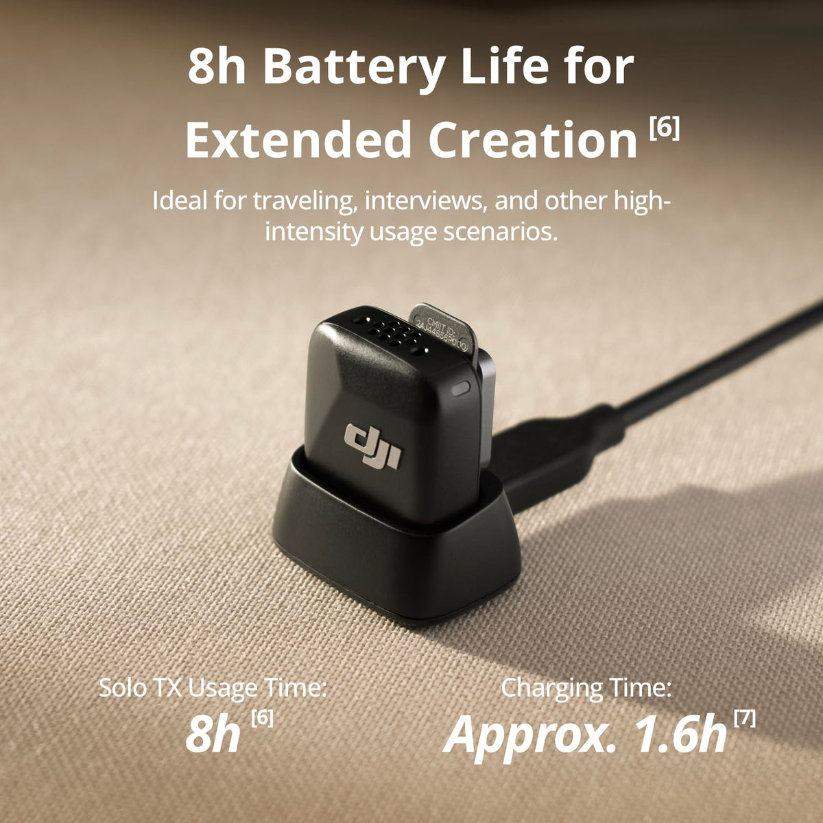DJI Mic Mini Wireless Lavalier Transmitter, Infinity Black
