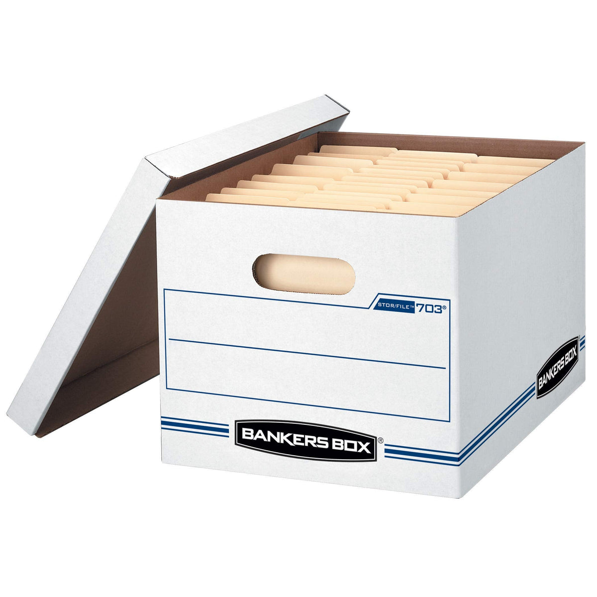 Bankers Box Stor/File Basic-Duty Storage Boxes, White/Blue (6 Pack)