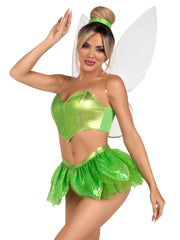 Leg Avenue Rebel Fairy 5-Piece Costume, Green, Adult L